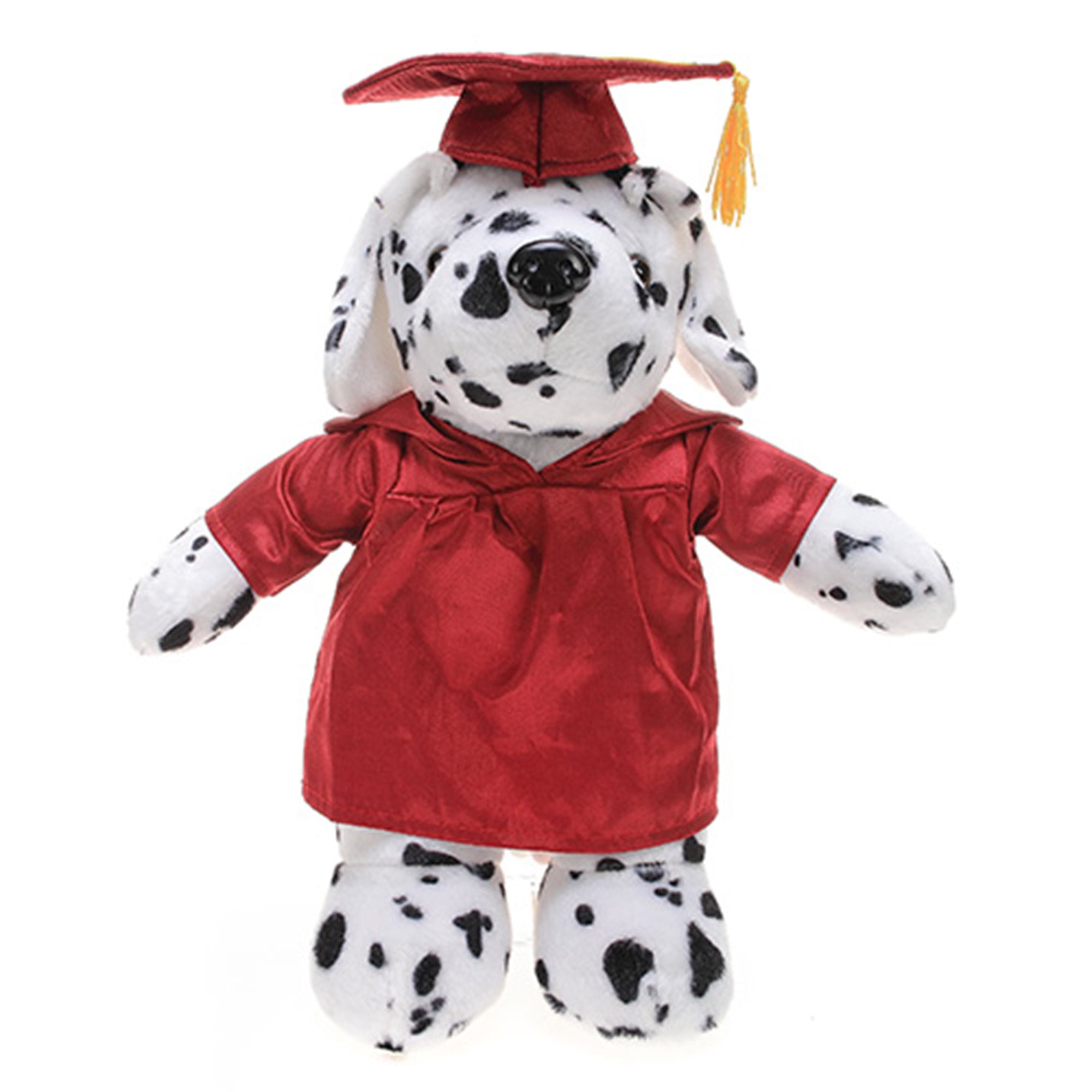 12" Graduation Dalmation Plush Stuffed Animal Toys with Cap and Personalized Gown - 0