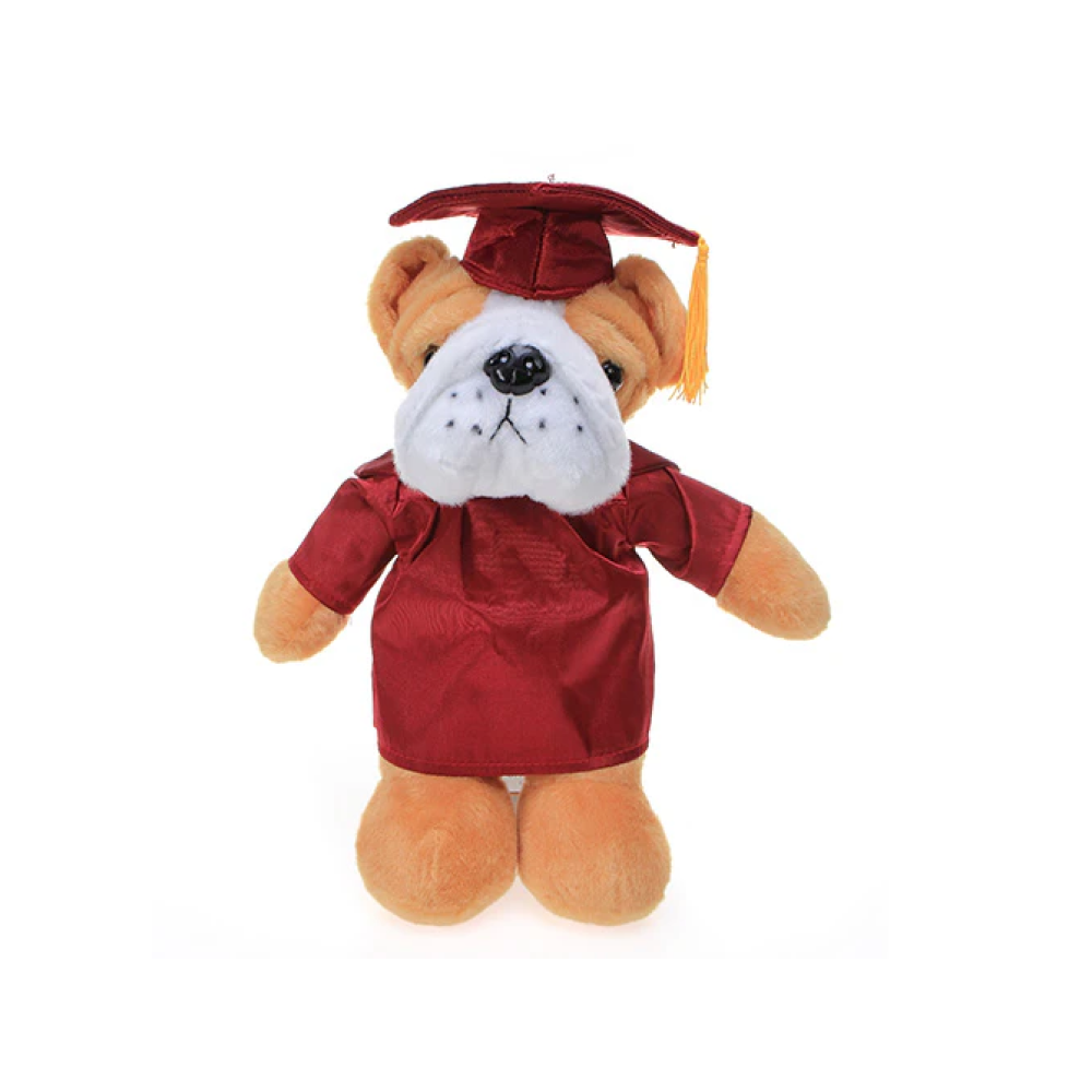 Graduation Stuffed Animal Bulldog 12"