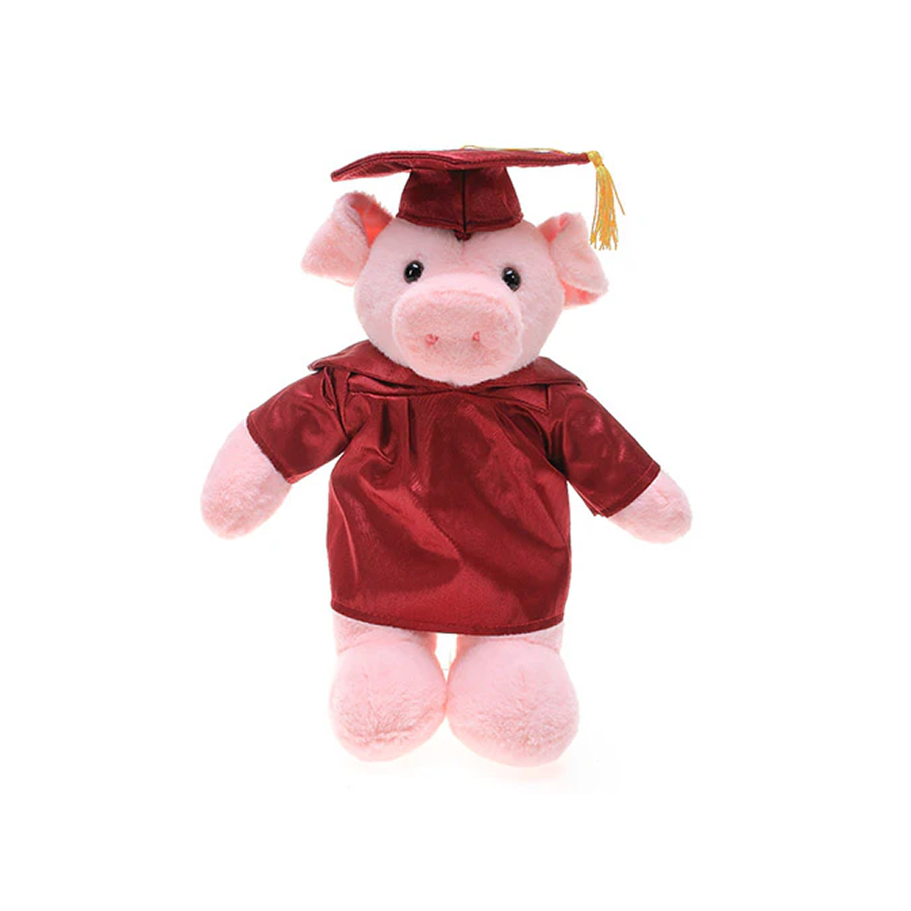 Graduation Stuffed Animal Pig 12" - 0