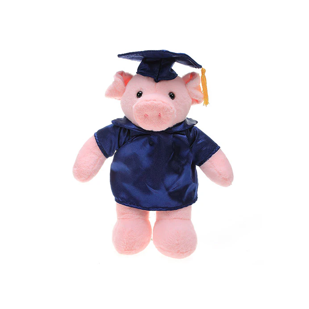 Graduation Stuffed Animal Pig 12"