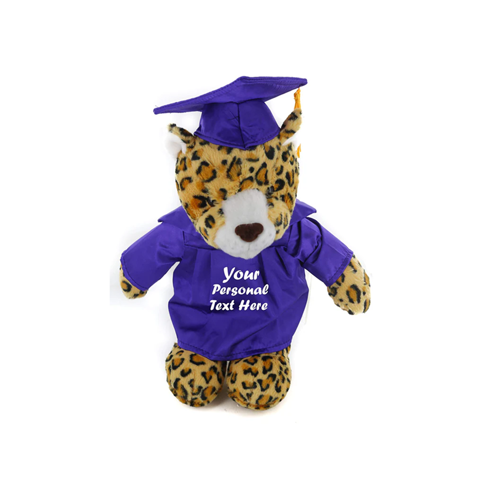 Graduation Stuffed Animal Leopard 12"