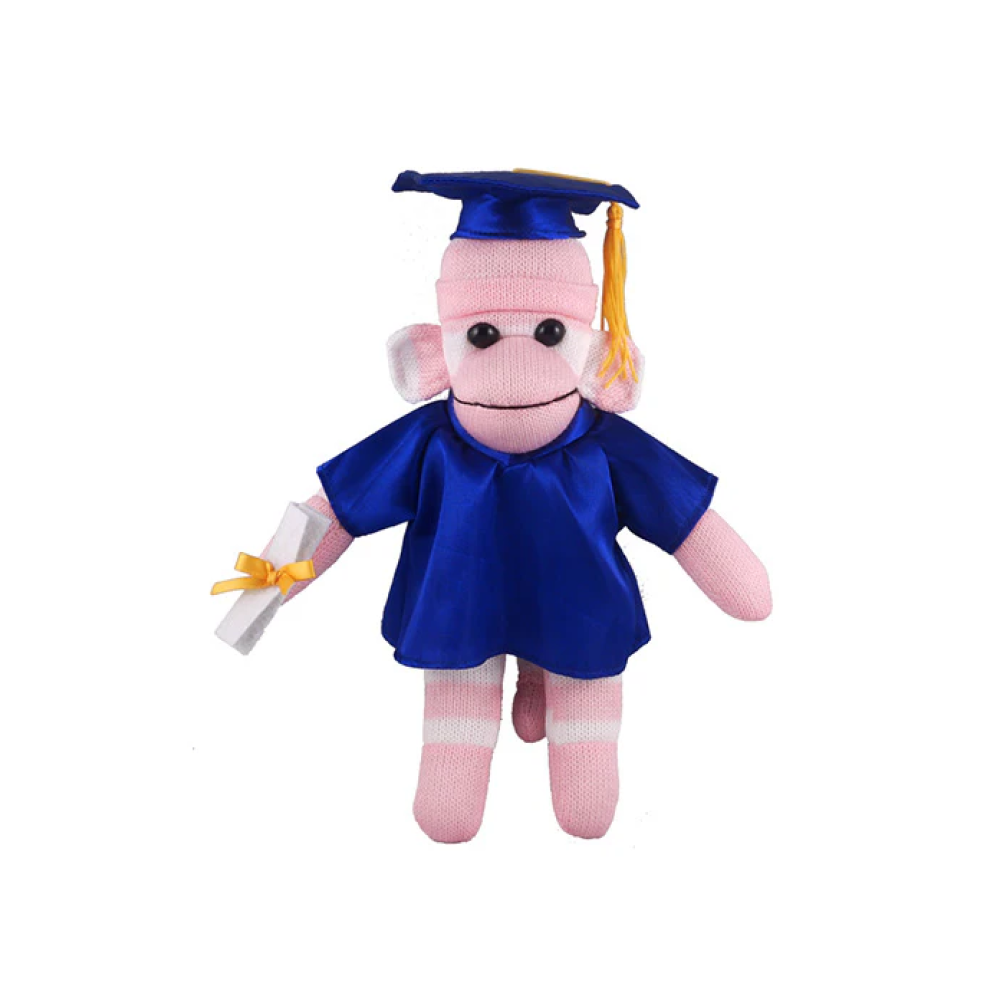 Graduation Sock Monkey Pink - 0