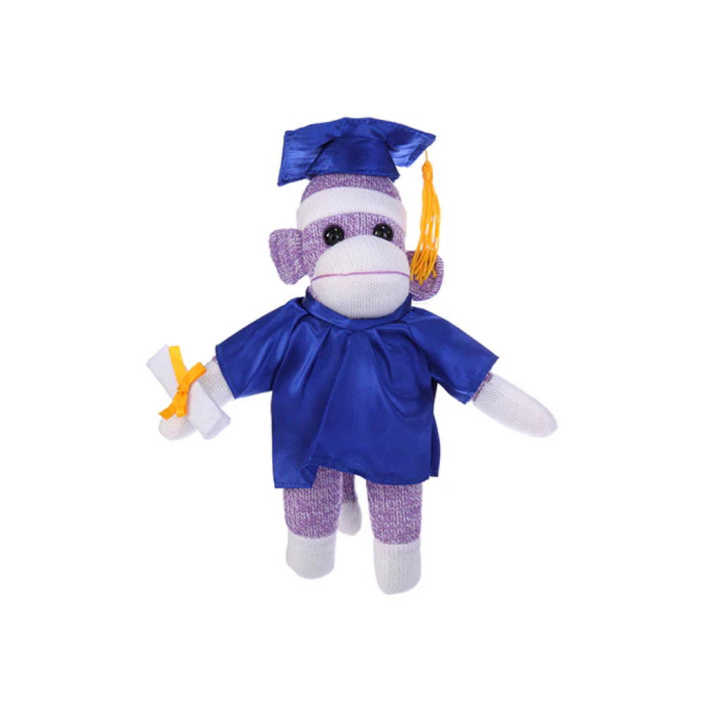 Graduation Sock Monkey Purple - 0