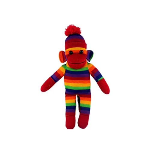 Floppy Sock Monkey Rainbow 12"