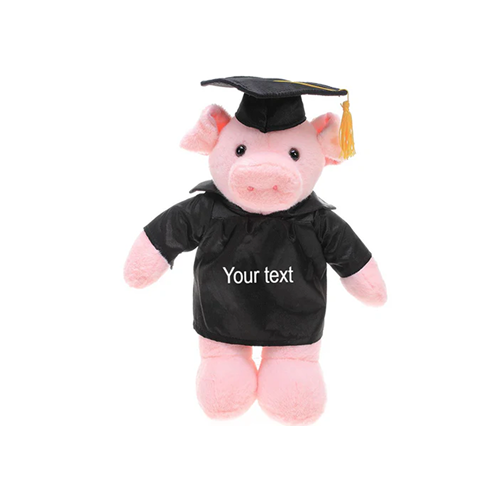 Graduation Stuffed Animal Pig 8" - 0