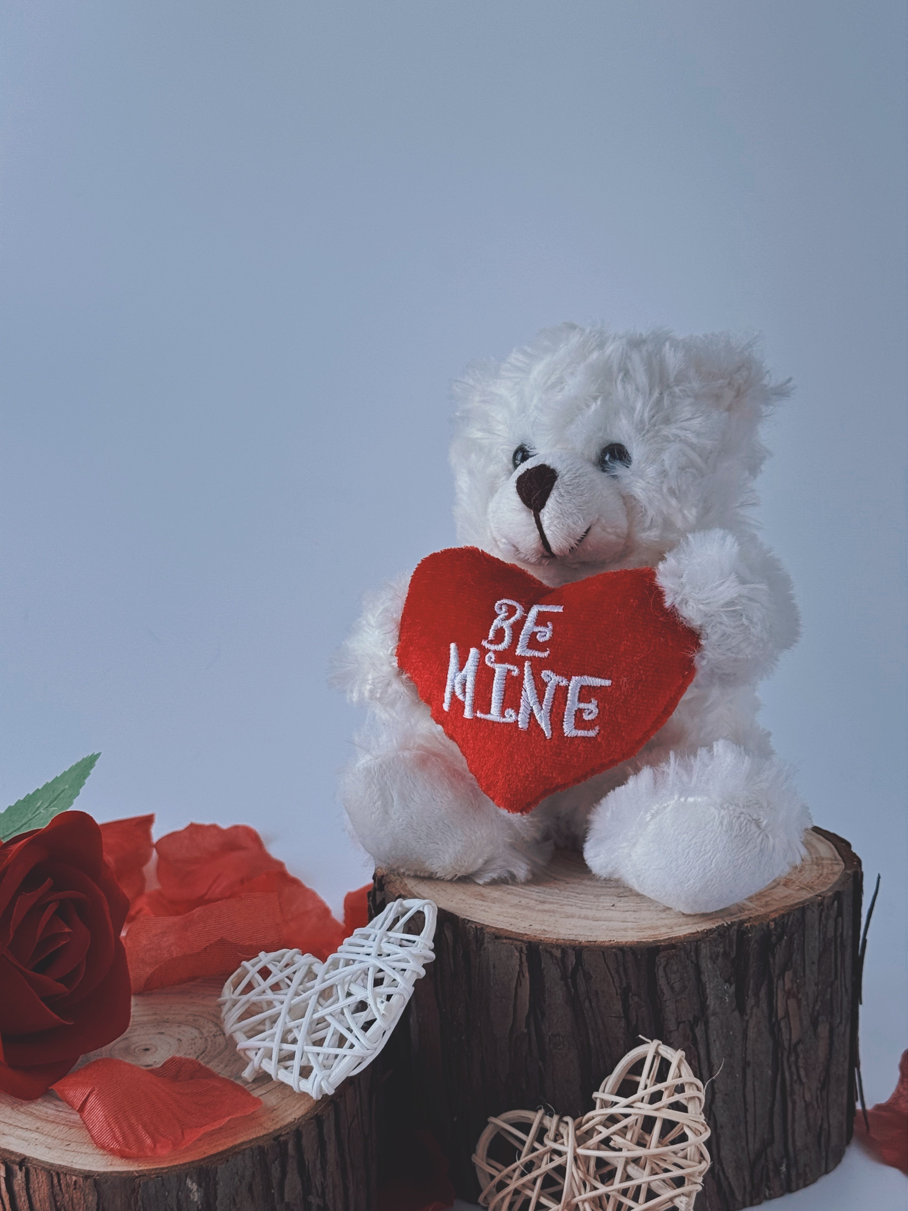 Valentine Mocha Bear Cream 9"