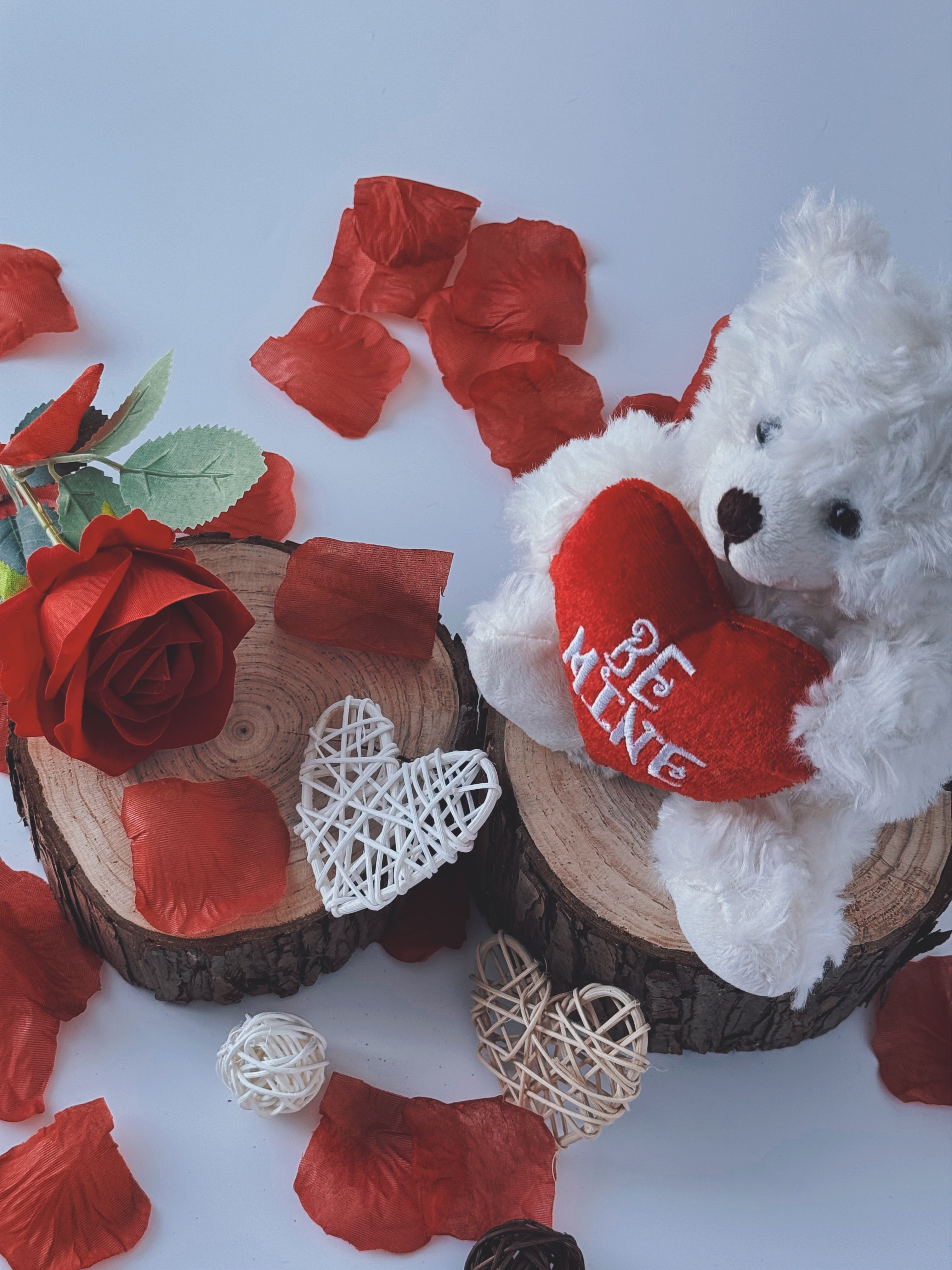 Valentine Mocha Bear Cream 9"