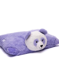 Purple plush bear pillow on a white background
