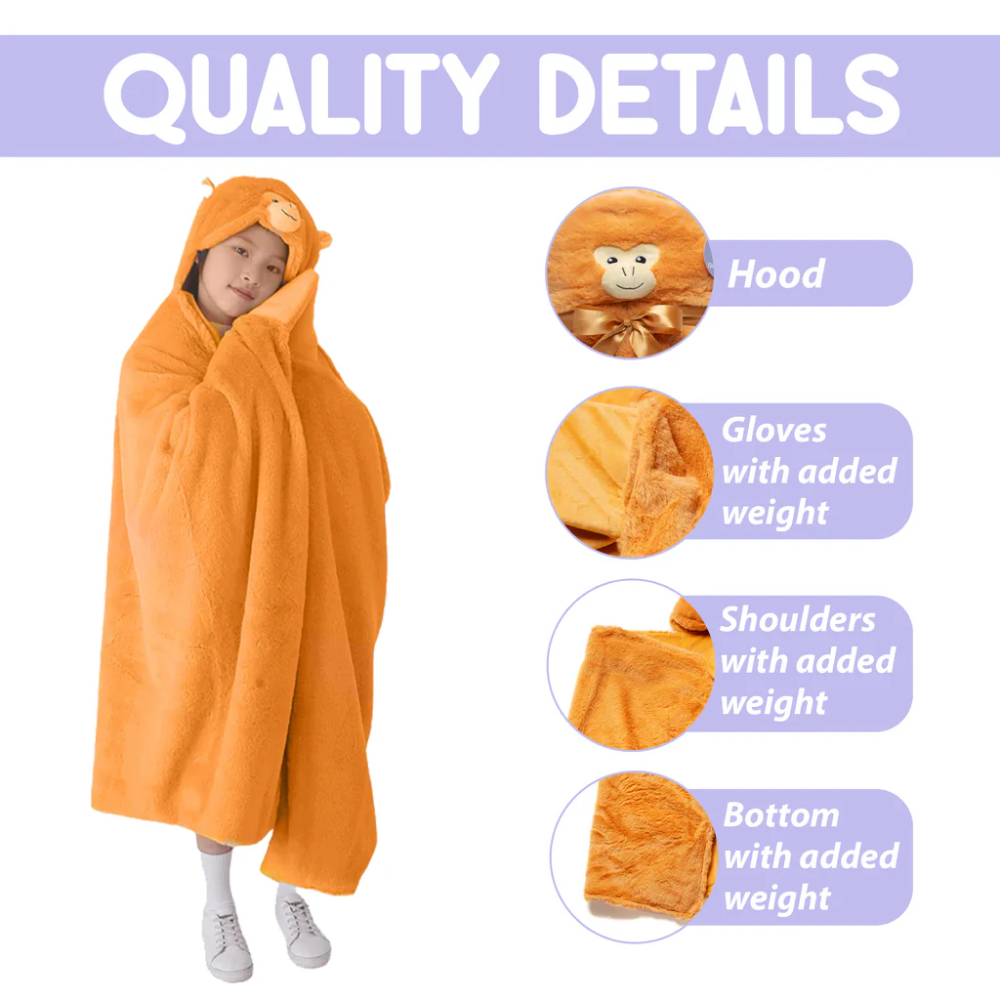 Monkey Weighted Hoodie Blanket - 0