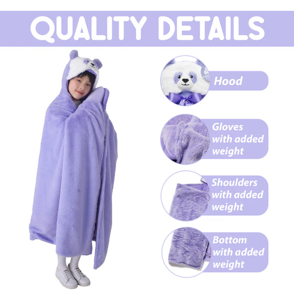 Panda Weighted Hoodie Blanket