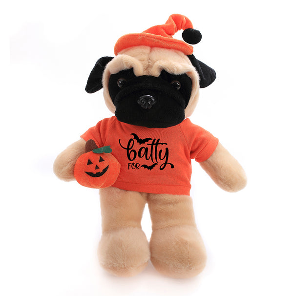 12'' Standing Halloween Floppy Pug with by Plushland