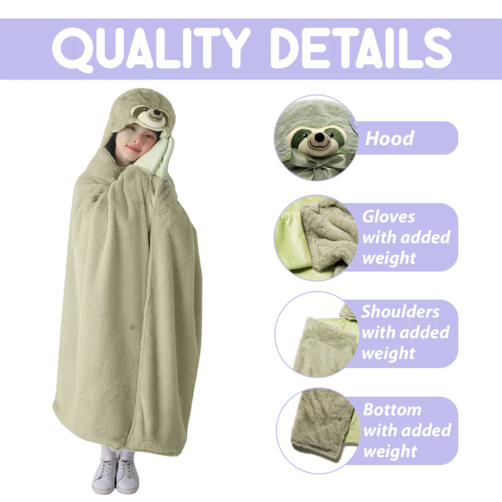 Sloth Weighted Hoodie Blanket - 0