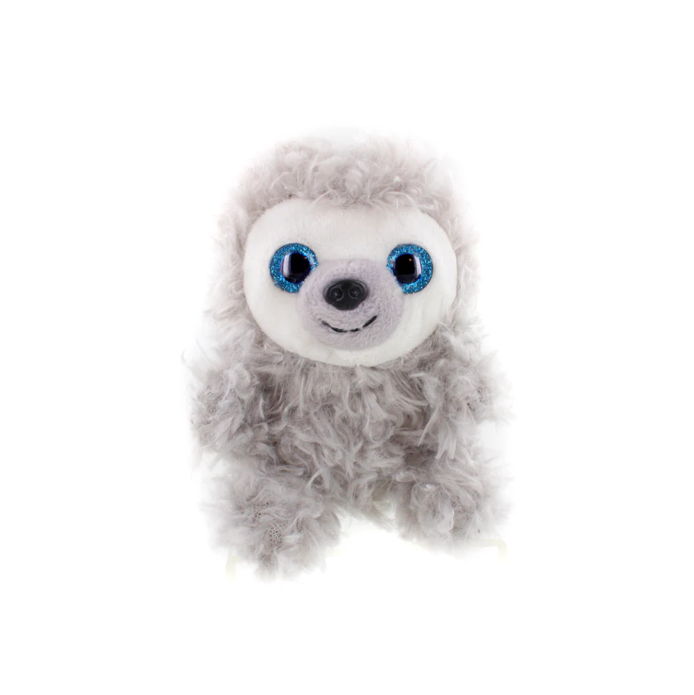 Sitting  Snowball Sloth Plush Toy, Featuring a Soft, Plush Design That Zips Into a Snowball by Plushland.