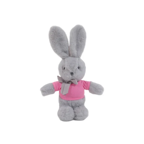 9" Standing Pink Bunny with Shirt, Featuring Soft and an Adorable Outfit by Plushland.






