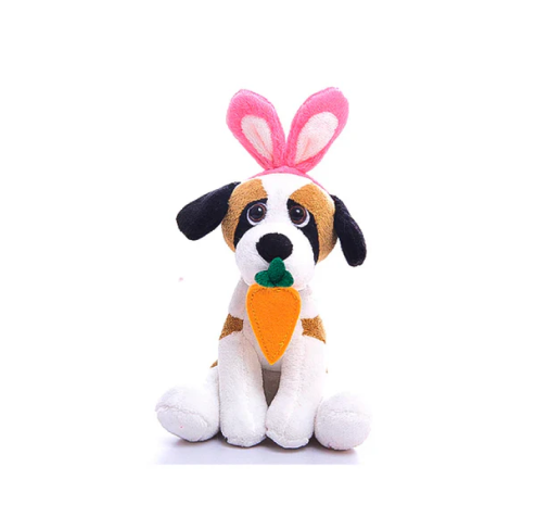 8" Sitting Easter Beagle Paw Pal, Featuring Soft Fur and a Cute Easter Outfit by Plushland.






