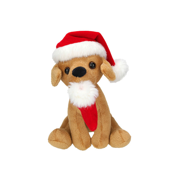 8" Sitting Xmas Pawpal Labrador Plush Toy, Featuring a Festive Holiday Design by Plushland