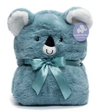 Folded Weighted Koala Stuffed Animal Hoodie Blanket with a cuddly koala design