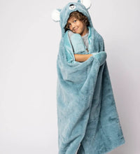Weighted Koala Wearable Hoodie Blanket wrapped around for cozy relaxation