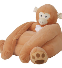 Weighted Monkey Stuffed Animal Bean Bag Chair featuring soft plush seating