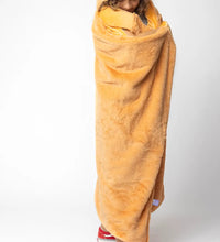Weighted Monkey Hoodie Blanket worn as a cozy full-length wearable blanket