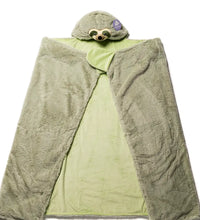Weighted Sloth Hoodie Blanket with a front-facing sloth hood design