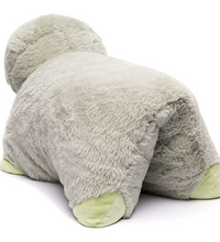 Back view of the Weighted Sloth Lap Pal plush companion