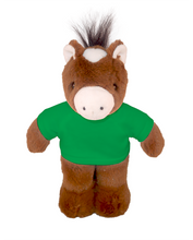 Plushland 8 Inch Floppy Horse with Tee Plush Stuffed Animal Personalized Gift - Custom Text on Shirt - Great Present for Mothers Day, Valentine Day, Graduation Day, Birthday