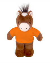 Plushland 8 Inch Floppy Horse with Tee Plush Stuffed Animal Personalized Gift - Custom Text on Shirt - Great Present for Mothers Day, Valentine Day, Graduation Day, Birthday