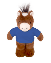 Plushland 8 Inch Floppy Horse with Tee Plush Stuffed Animal Personalized Gift - Custom Text on Shirt - Great Present for Mothers Day, Valentine Day, Graduation Day, Birthday