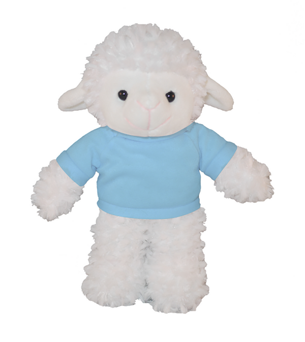 Plushland 8 Inch Floppy Sheep with Tee Plush Stuffed Animal Personalized Gift - Custom Text on Shirt - Great Present for Mothers Day, Valentine Day, Graduation Day, Birthday