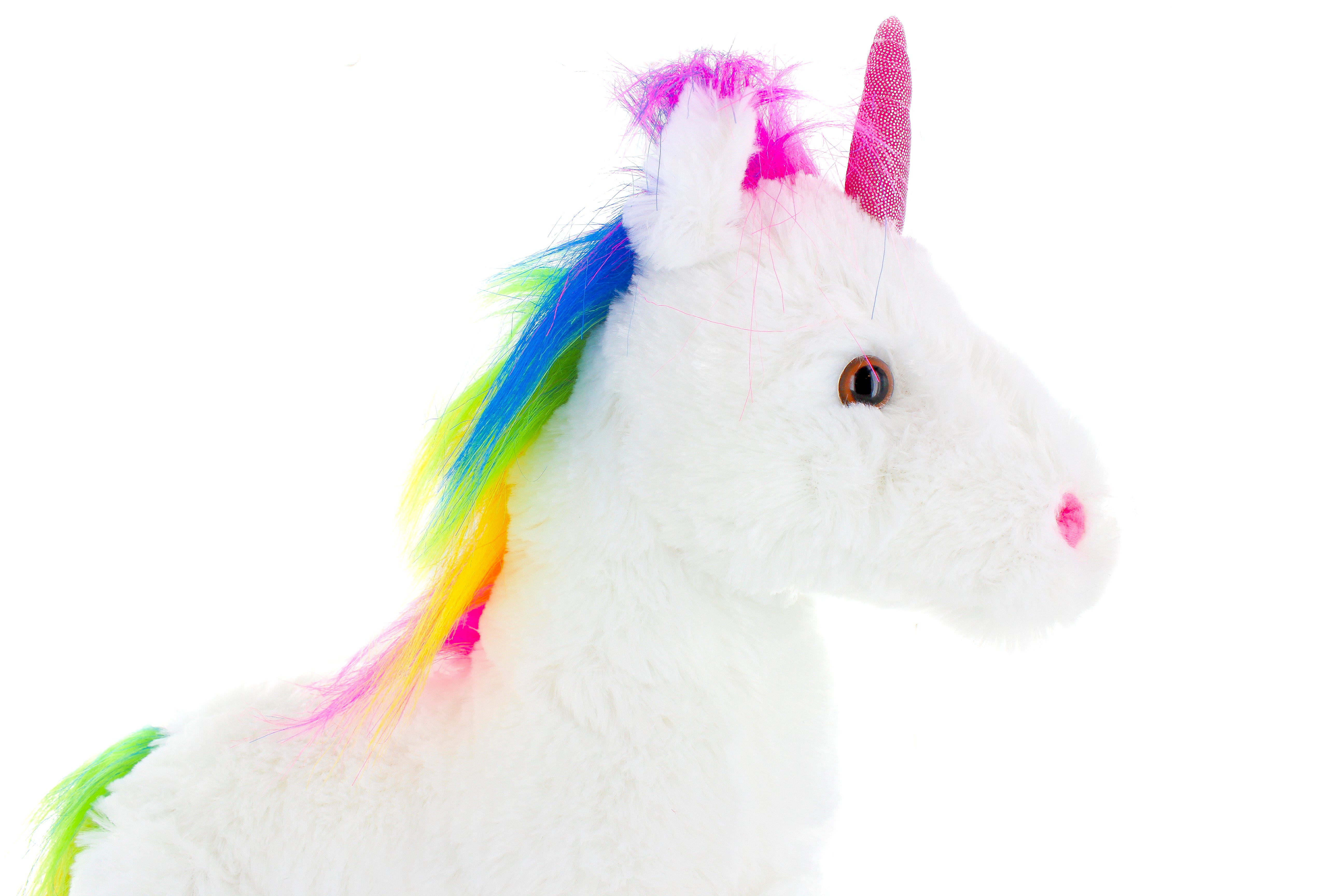 14" Sitting Crystal Unicorn, Sparkling Details and Magical Design, Head From Right Side by Plushland.