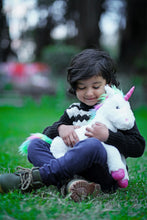 Crystal Unicorn Featuring Sparkling Details and a Magical Design, Held in a Child's Hands by Plushland.