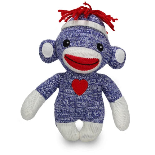 6" Standing Love Sockiez Assorted, Featuring Soft Fabric, Adorable Designs, and Blue Color by Plushland. 