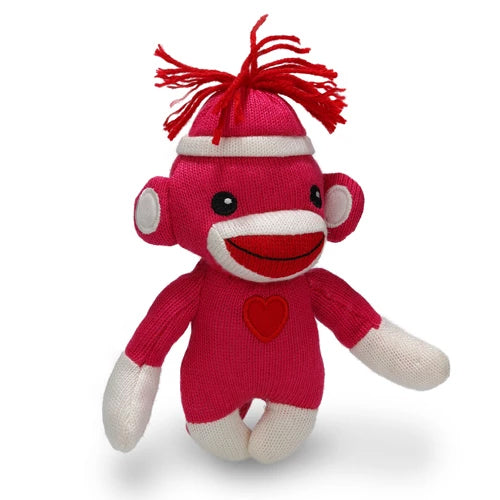 6" Standing Love Sockiez Assorted, Featuring Soft Fabric, Adorable Designs, and Pink Color by Plushland. 