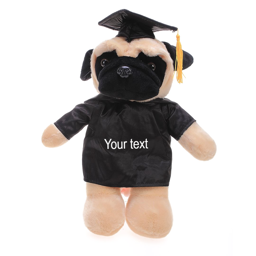 Graduation Stuffed Animal Pug 8" - 0