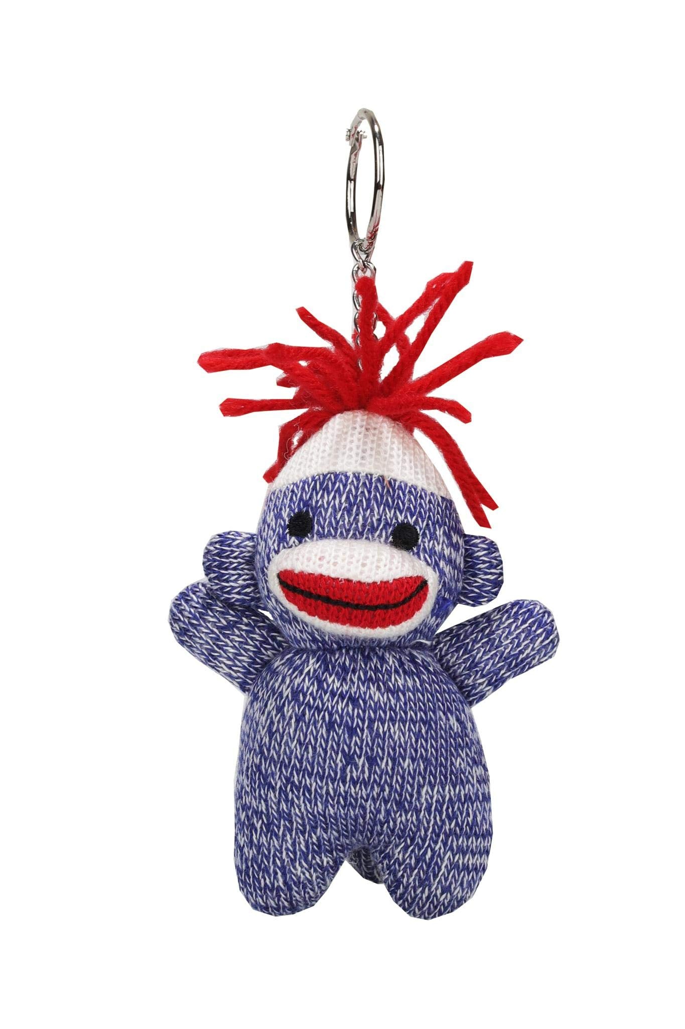 Vibrant Sock Monkey Keychain 4"