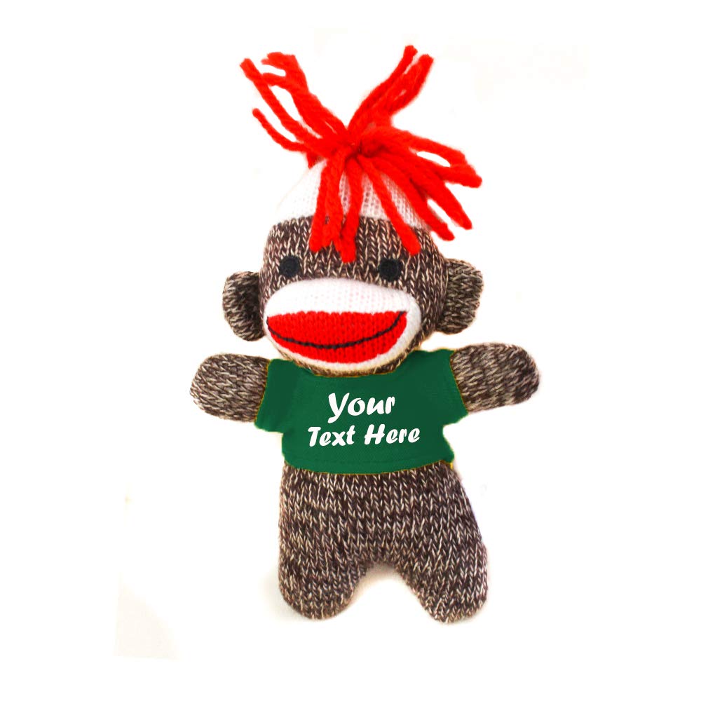 Green Sock Monkey Keychain 4" - 0