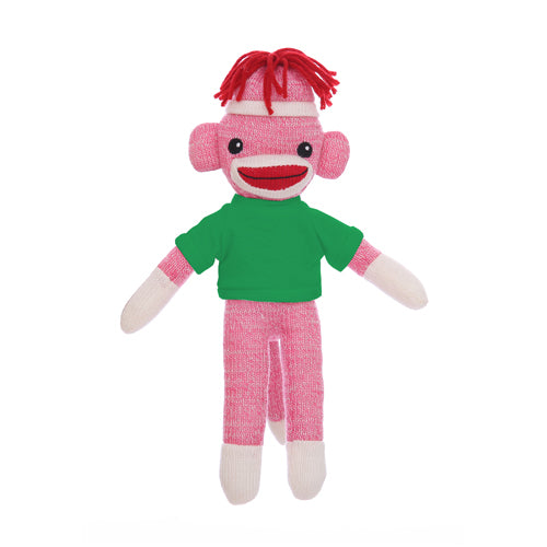 Pink Sock Monkey with Tee 8"