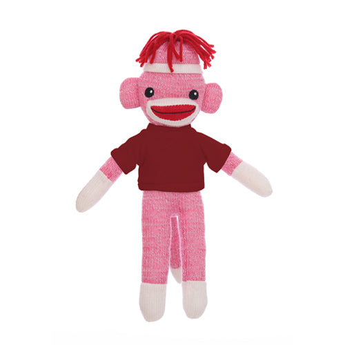 Pink Sock Monkey with Tee 8"