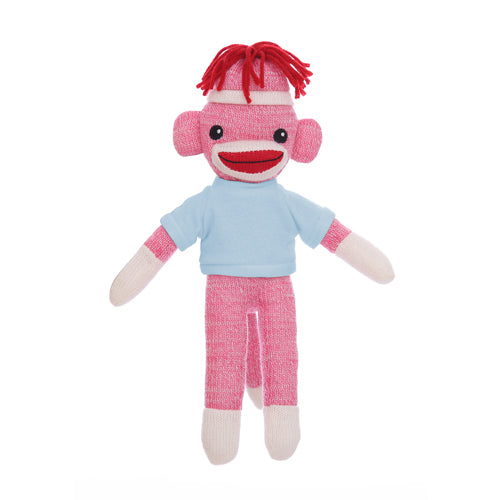 Pink Sock Monkey with Tee 8"