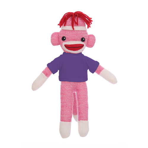 Pink Sock Monkey with Tee 8"