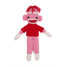 Pink Sock Monkey with Personalized Tee 8 Inches