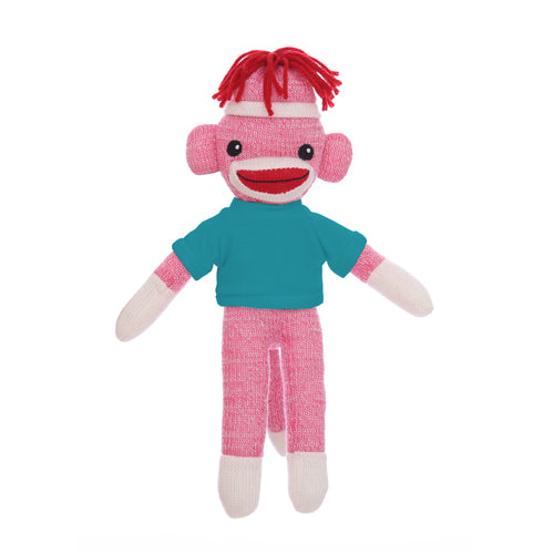 Pink Sock Monkey with Tee 8"