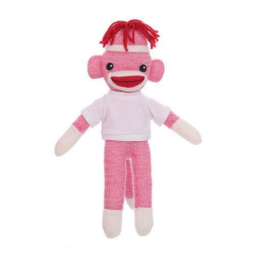 Pink Sock Monkey with Tee 8"