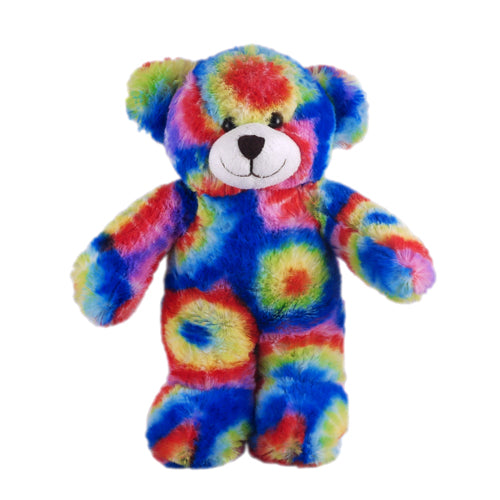 12'',8" Tie Dye Floppy Standing Bear by Plushland