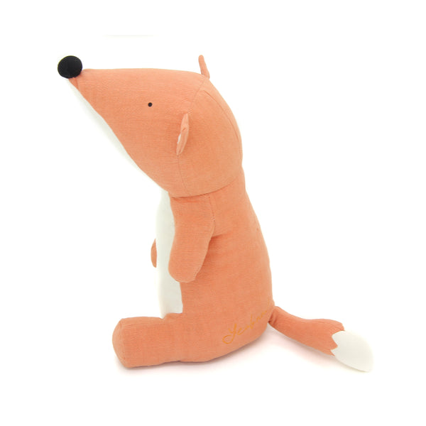 Fox Pillow Orange and White, Linen material