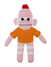 Floppy Pink Sock Monkey with Tee - Custom Text on Shirt 10 Inch