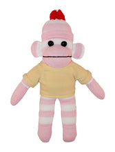 Floppy Pink Sock Monkey with Tee - Custom Text on Shirt 10 Inch