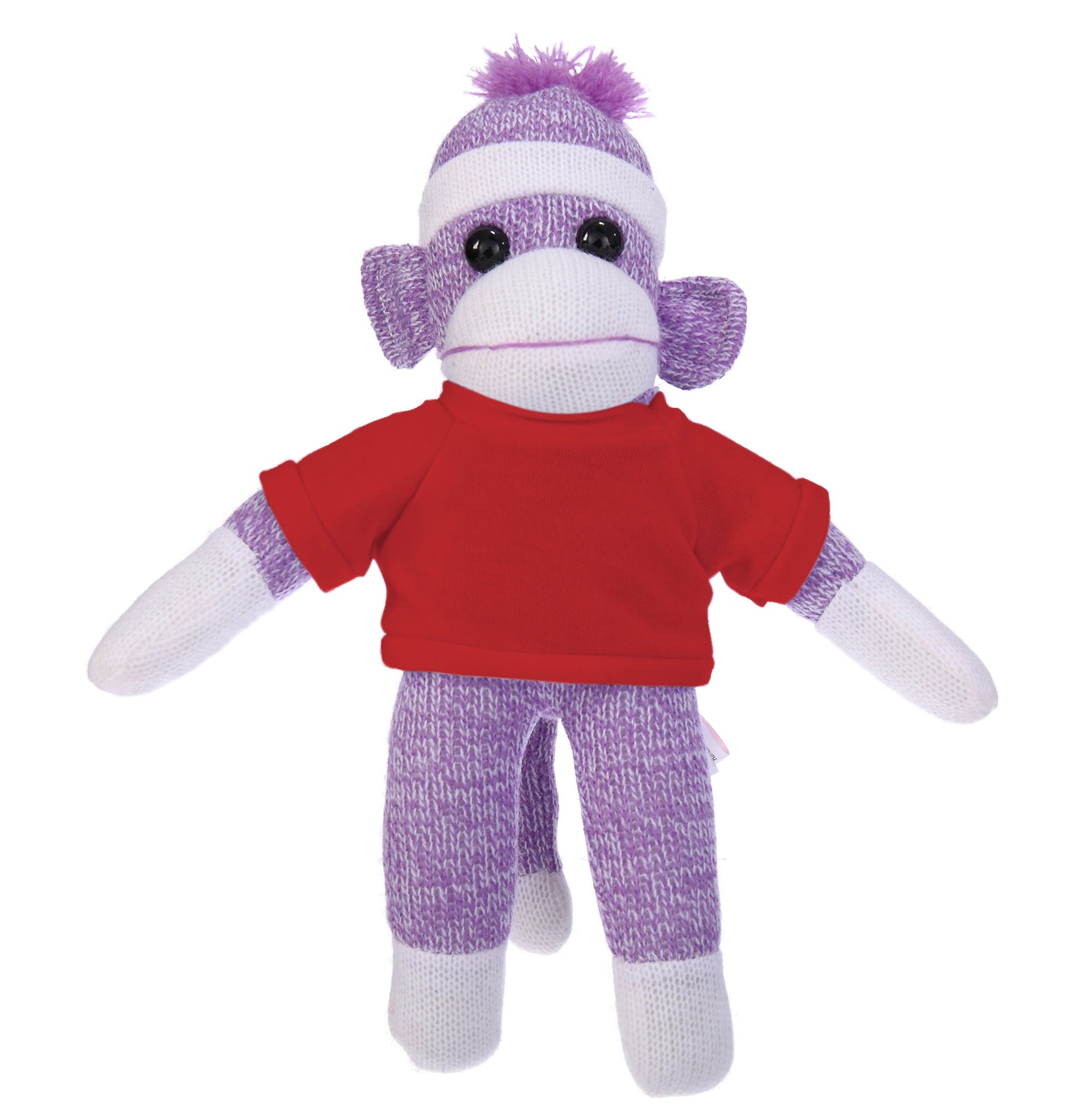 10'' Red Floppy Sock Monkey, soft, customizable, and cuddly