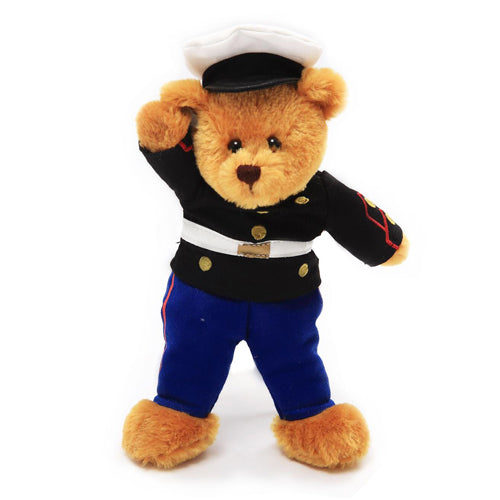 12'' Military Standing Bear in Marine Uniform by Plushland